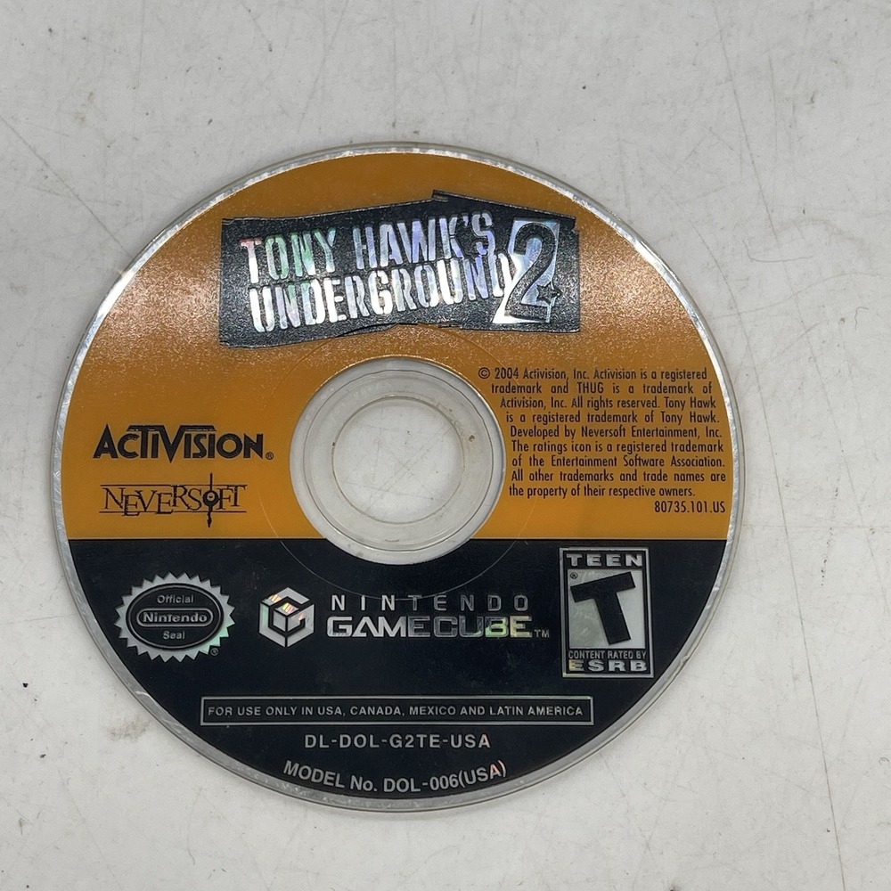 Nintendo GameCube - Tony Hawk's Underground 2 DISC ONLY, Not Working Need Resurf